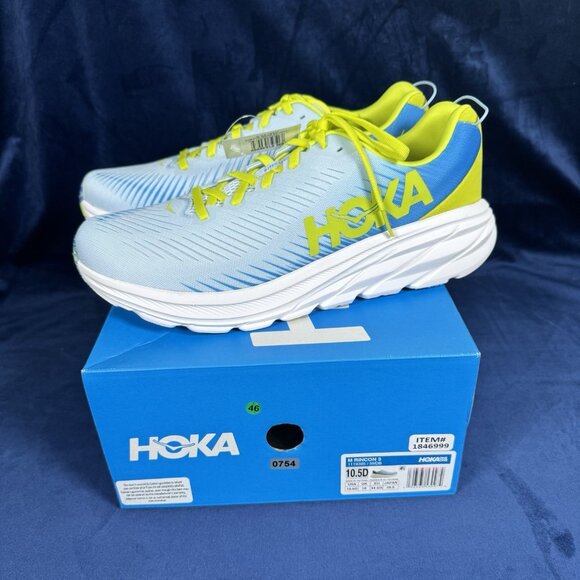 NIB Size 10.5 - Hoka One One Rincon 3 Ice Water Diva Blue 0754